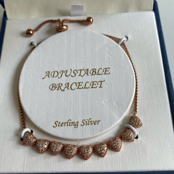 Rachel Zoe Los Angeles New York sterling silver rose gold plated bracelet adjust - Picture 2 of 3